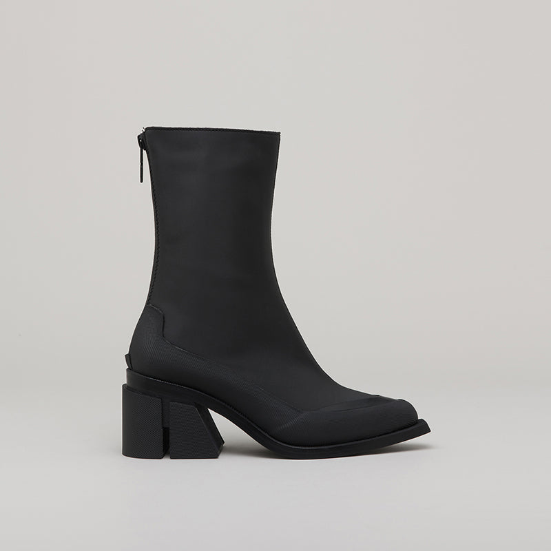 both - GAO LOW HEEL ZIP-BLACK