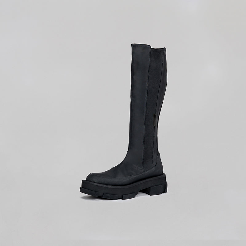 both - GAO PLATFORM KNEE BOOTS-BLACK – BOTH