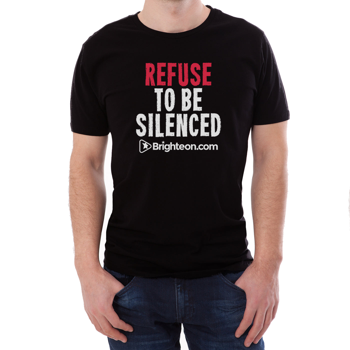 100% Cotton Unisex Adult Crew T-Shirt - Refuse to be Silenced - Made i ...