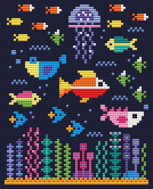 Underwater Scene Free Cross Stitch Chart The World In Stitches