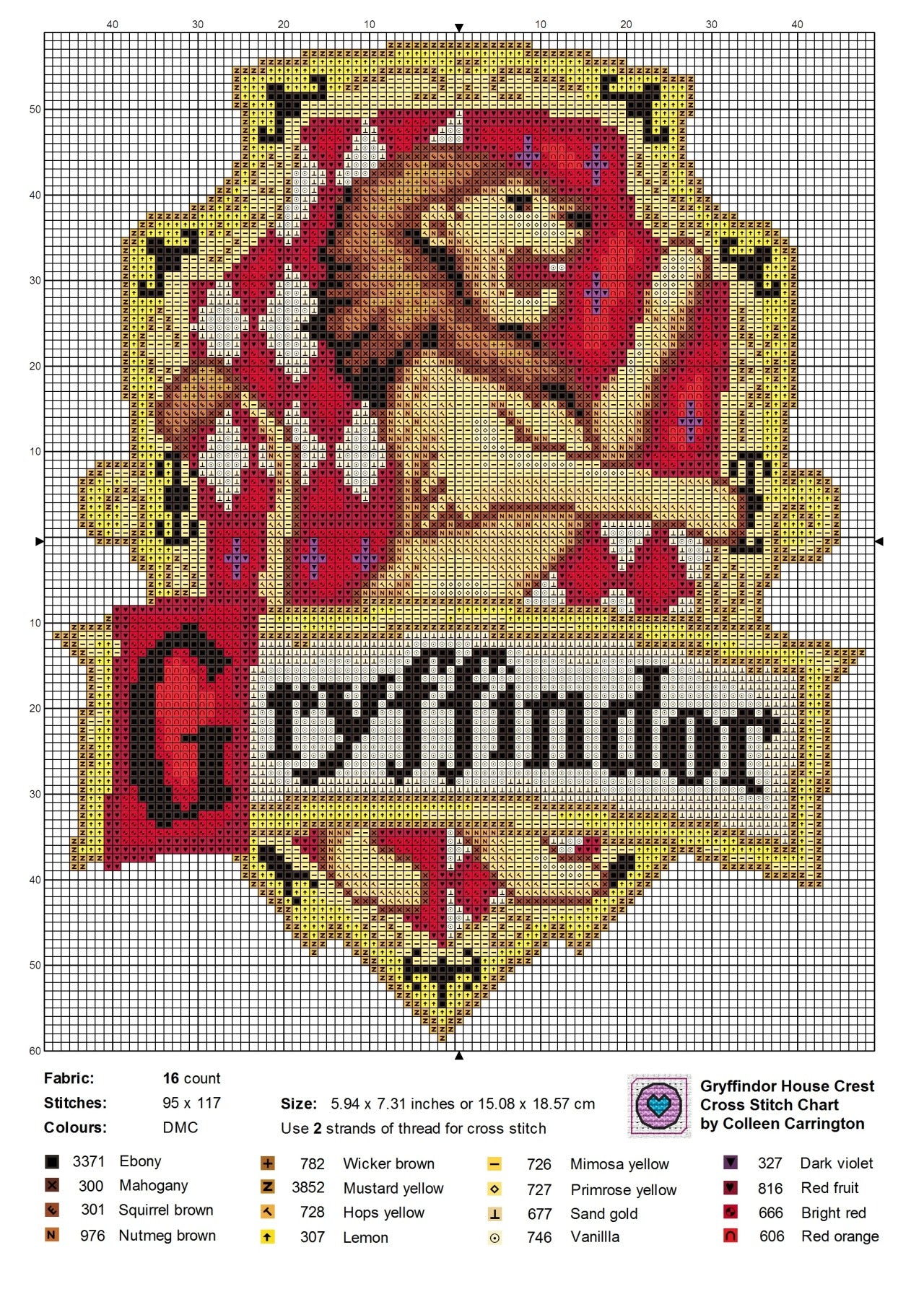 Free Harry Potter House Crest Cross Stitch Charts – The World in Stitches