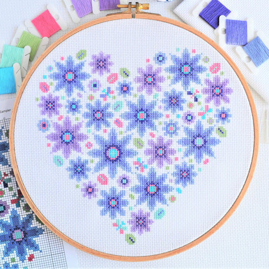 Cross Stitch Kit for Beginners ~ Paisley Heart – The World in Stitches