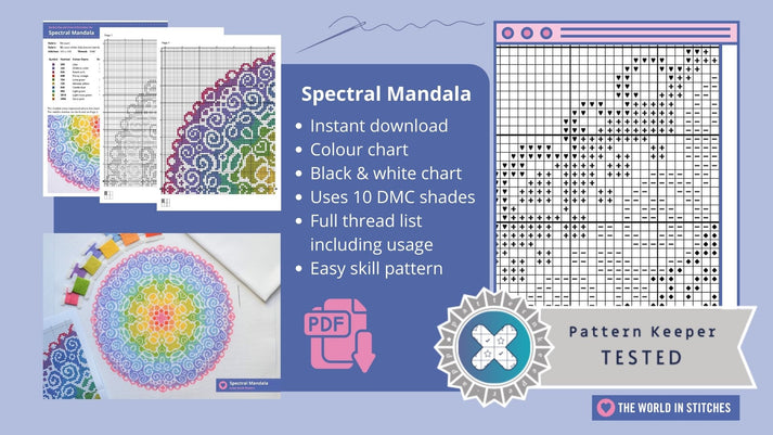 PDF Pattern for Spectral Mandala – The World in Stitches