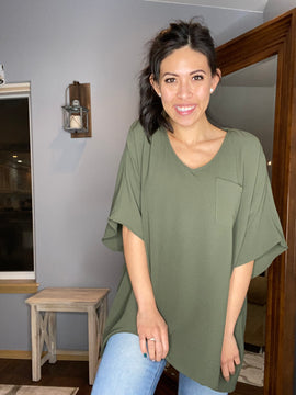 Oversized Pocket Blouse