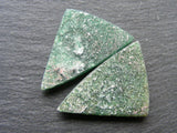 Green Aventurine Triangular Cabs - Matching Pair