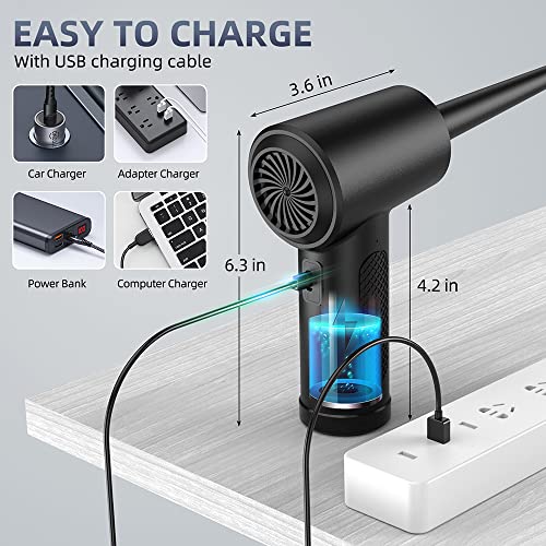 Compressed Air Duster - Keyboard Cleaner for Office - Reusable - Good Replacement for Compressed Air Can - Electric air Duster 91000RPM - Cordless Air Duster 7600mAh