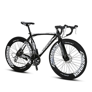 VTSP Upgrade XC700 Road Bike Road Bicycle For Man 56CM 700C 14 Speeds Mechanical Disc Brakes Bicycle (BLACK)