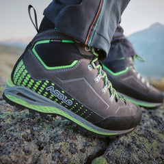 Grey and green freney boot outdoors
