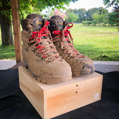 Mud covered shoes