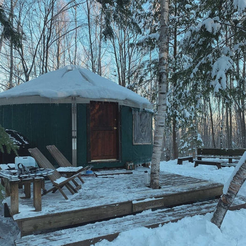 Yurt in the forest in Maine, USA