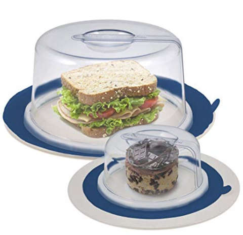 Bread Box -Dual Use Bread Holder/Airtight Plastic Food Storage Container  for Dry or Fresh Foods -2 in 1 Bread Bin- Loaf Cake Keeper/Baked Goods  -Keeps