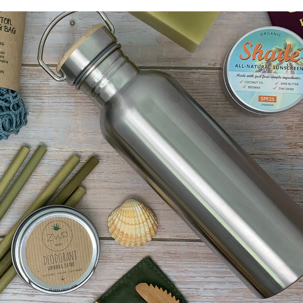 stainless steel bamboo reusable water bottle