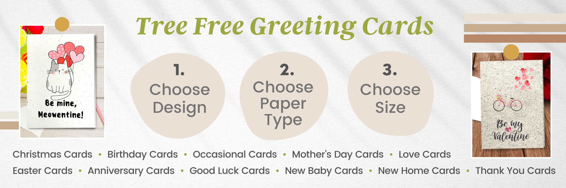 Handmade Love Cards, Tree Free Cards - Gifting you My Heart