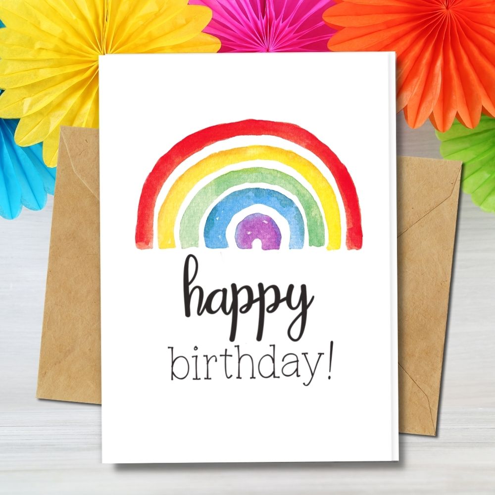 Happy Birthday Card, Rainbow