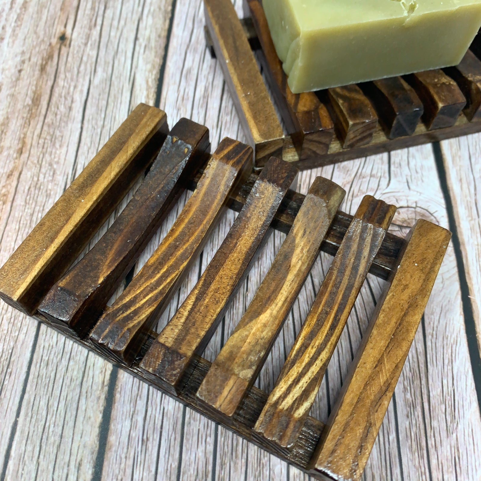 Wooden Soap Dish for Shower,Set of 3 Shower Soap Holder,Self Draining Bar Soap Holder for Bathroom, Soap Saver Soap Tray Soap Stand for Homemade Soap