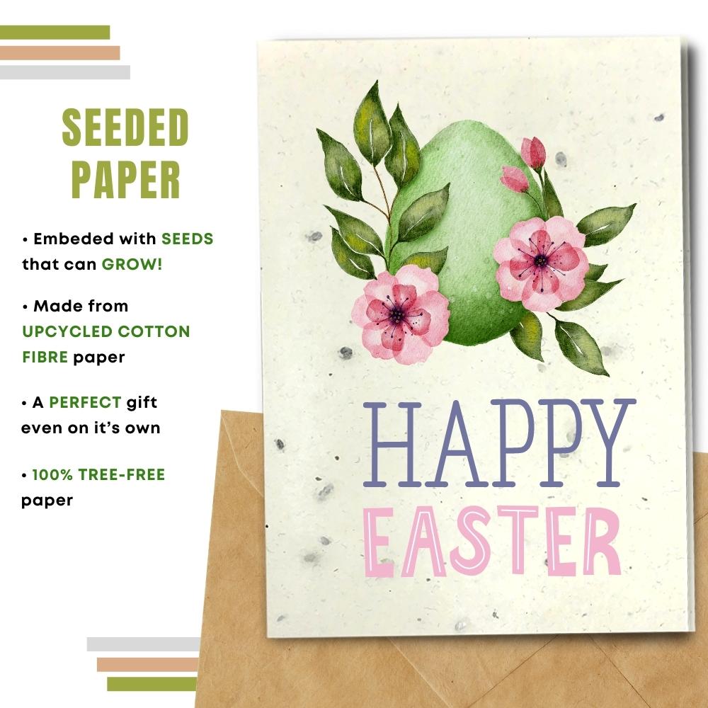 Handmade Happy Easter Day Greeting Cards, Flowery Easter