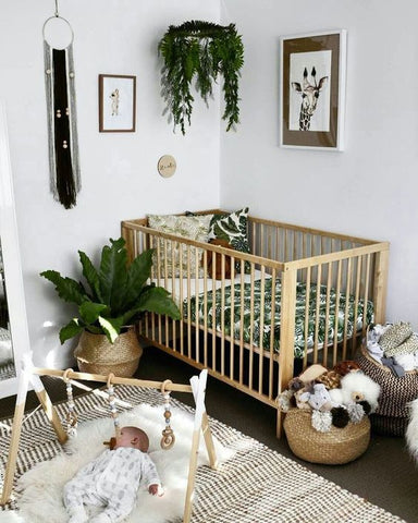 beautiful scandi style nursery - 5 reasons why you should go for scandi nursery  - botanical baby nursery. Otis and the Wolf - get the scandi look for your little one for less 