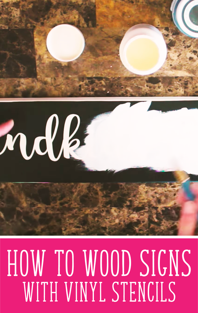 How To Paint Wood Signs With Vinyl Stencils, Faster & Without Any Blee–  Debbie Does Design