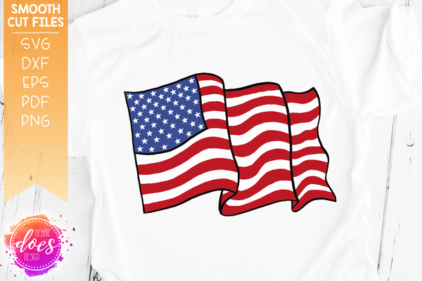 Download Hand Drawn American Flag - SVG File - Debbie Does Design