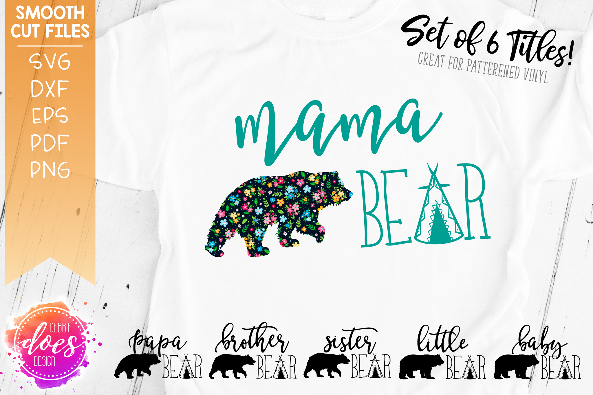 Download Bear Family Bundle Mama Papa Baby Brother Sister Little Svg Files Debbie Does Design