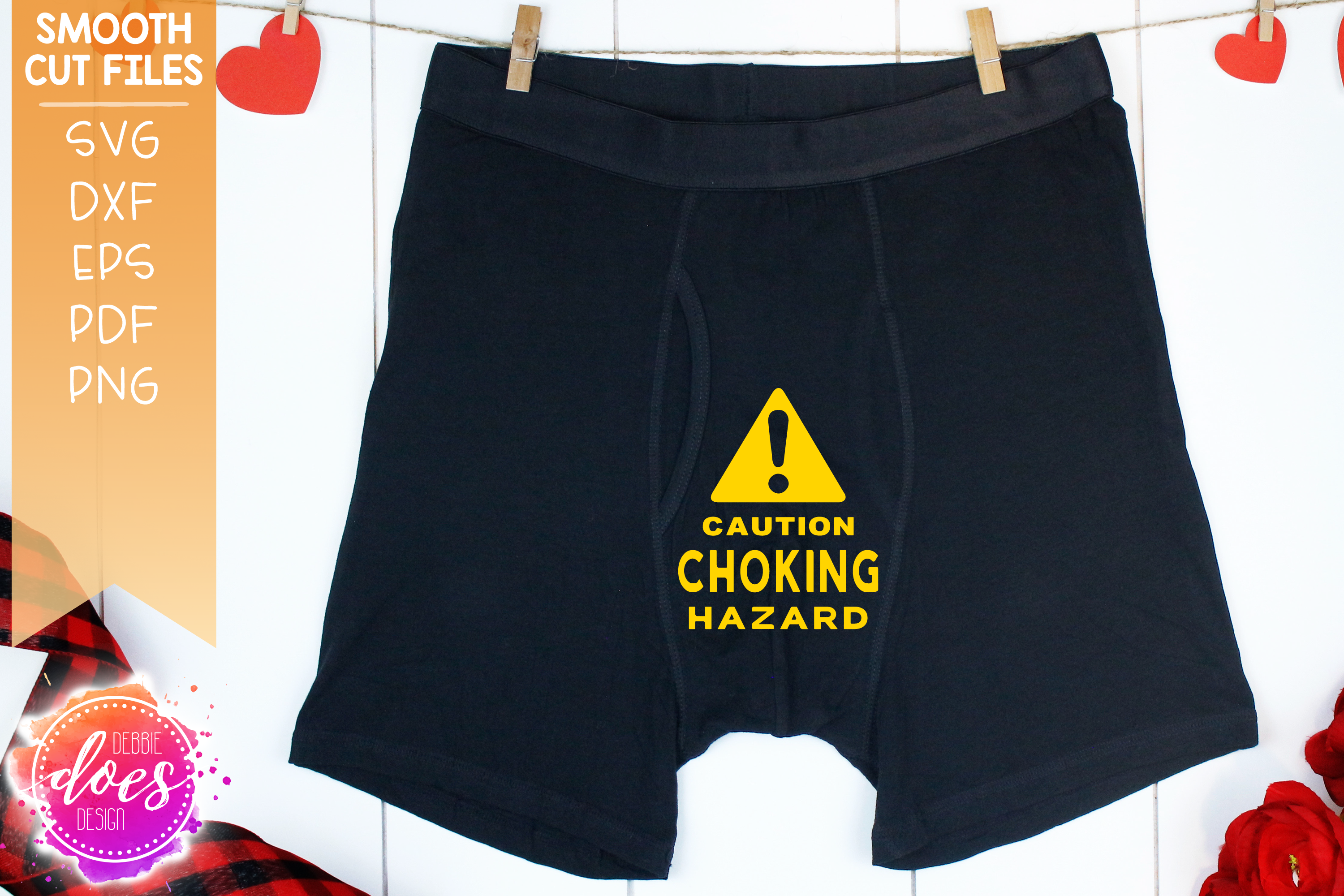 Mens Boxers SVG Funny Men's Underwear PNG Caution: Choking Hazard