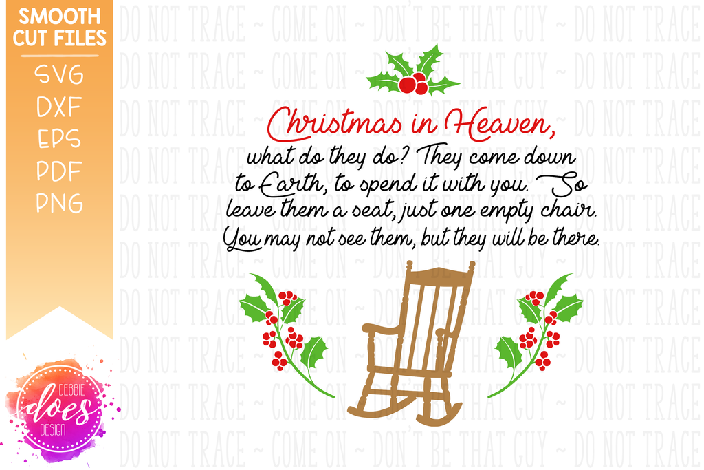 Download Christmas In Heaven Chair Poem Circle Svg File Debbie Does Design