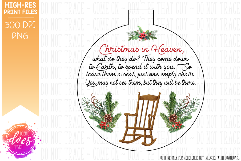 Download Christmas In Heaven Chair Design Sublimation Printable Design Debbie Does Design PSD Mockup Templates