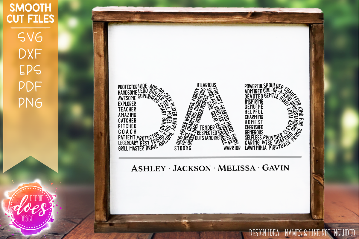 Download Dad Word Collage - Dad Word Art - SVG File - Debbie Does ...