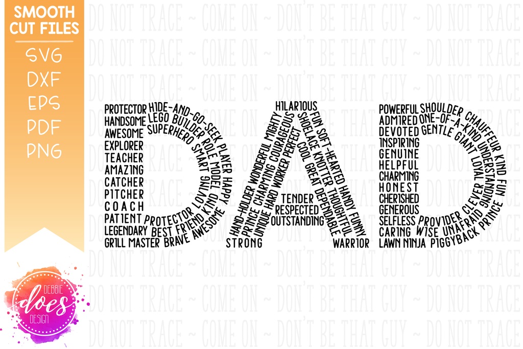 Download Dad Word Collage - Dad Word Art - SVG File - Debbie Does Design