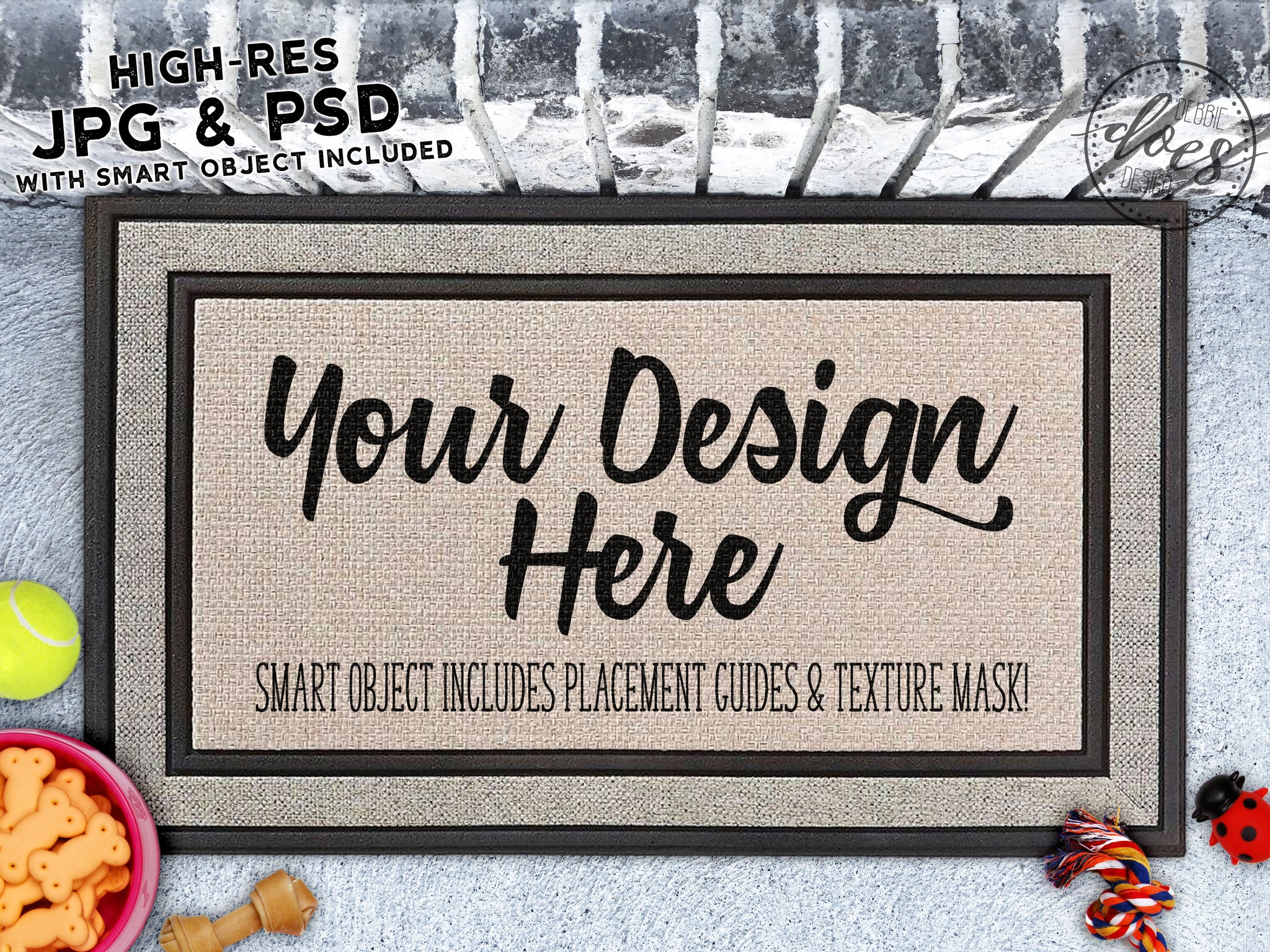 Download Dog Lovers Grey Doormat Mockup With Smart Object Debbie Does Design