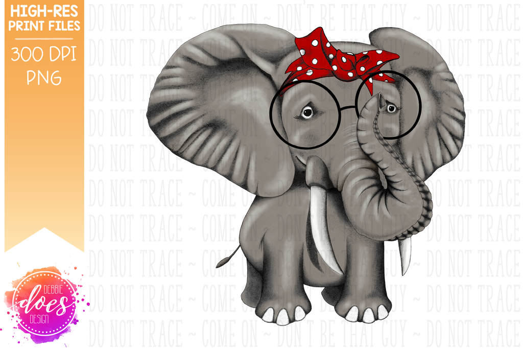 Elephant With Glasses Svg 500 SVG PNG EPS DXF File