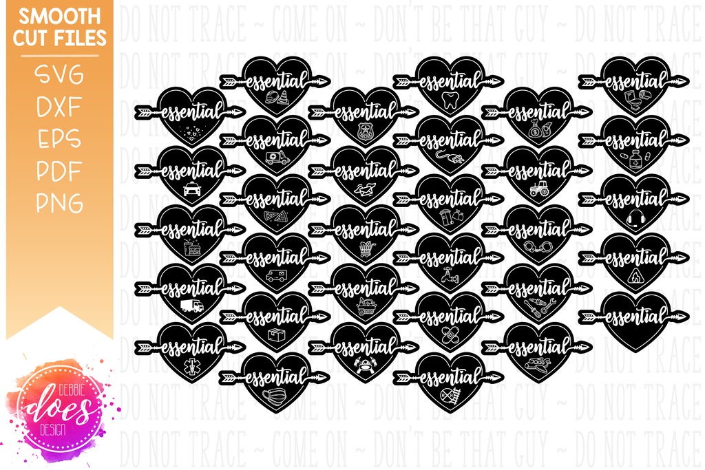 Download Essential Worker Hearts Bundle 32 Designs Svg Files Debbie Does Design