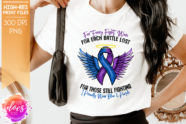 For Every Fight Won - Ribbon Halo Wings - Choose your Color - Sublimation/Printable Design