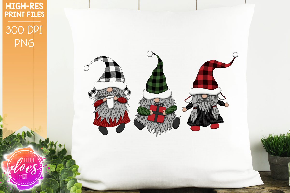 Download Christmas Gnomes - Red Green Plaid - Sublimation/Printable ...