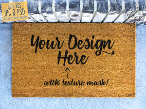 Download Plain Coir Doormat Mockup with Smart Object - Debbie Does Design