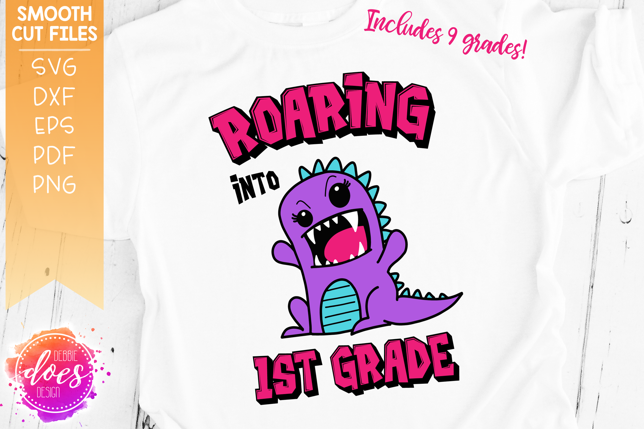 Download Roaring Into Grades Girl Dinosaur Bundle Includes 9 Grades Svg F Debbie Does Design