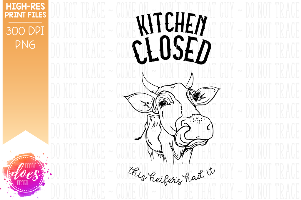 Download Kitchen Closed Cute Hand Drawn Cow Cuttable Version Svg File Debbie Does Design