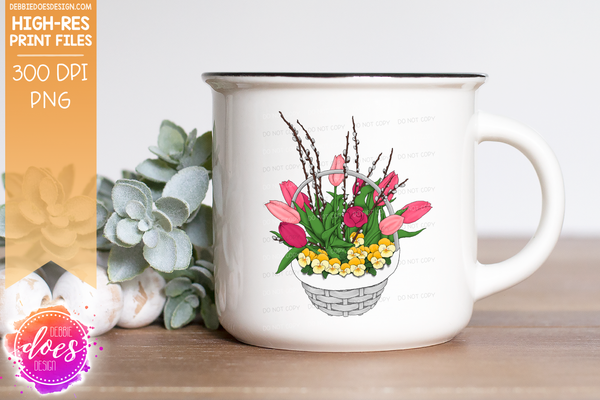 The Spring Tulip Basket Bundle - Includes 12 Files! - Sublimation/Printable Design