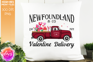 Newfoundland  - Dog Valentines Delivery Truck  - Sublimation/Printable Design