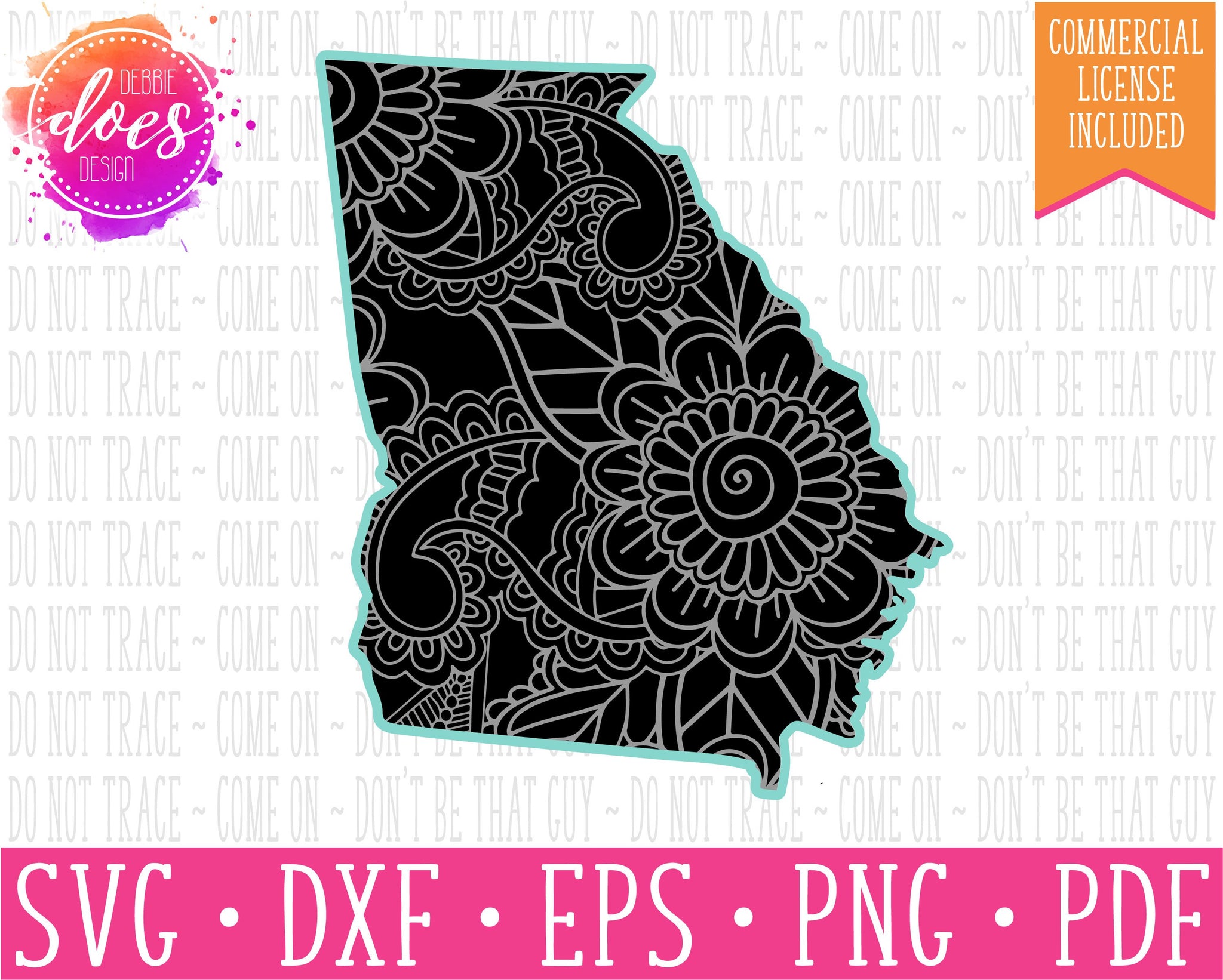 Download Paisley Mandala State - Georgia - SVG File - Debbie Does ...