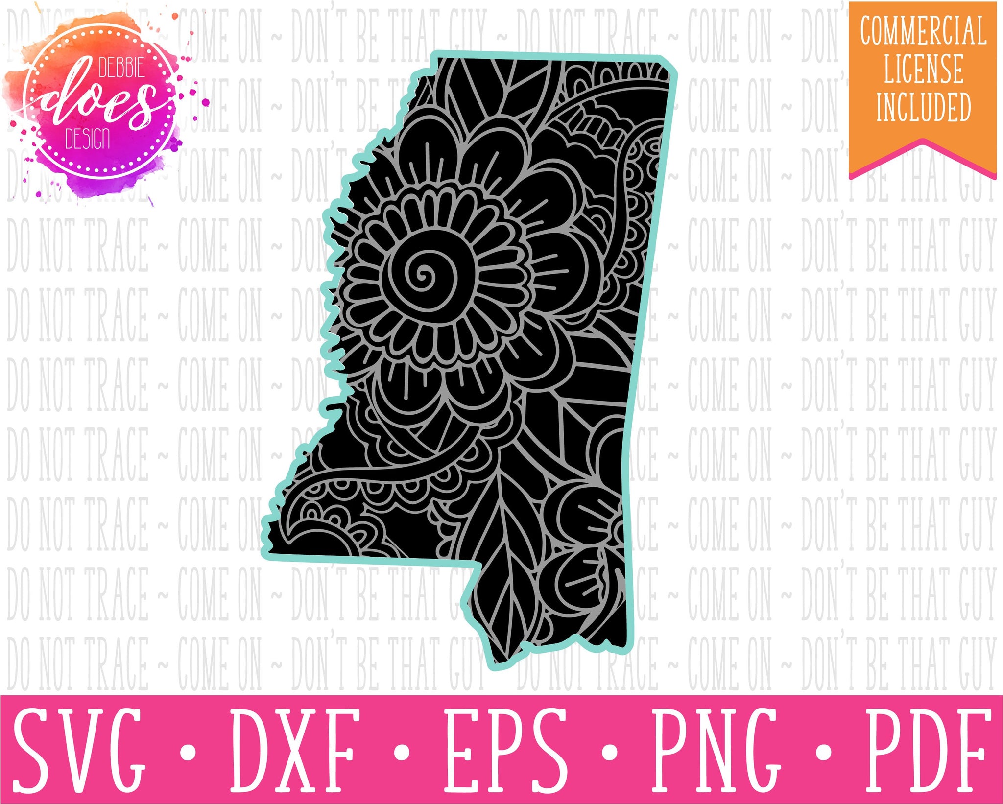 Download Paisley Mandala State Mississippi Svg File Debbie Does Design