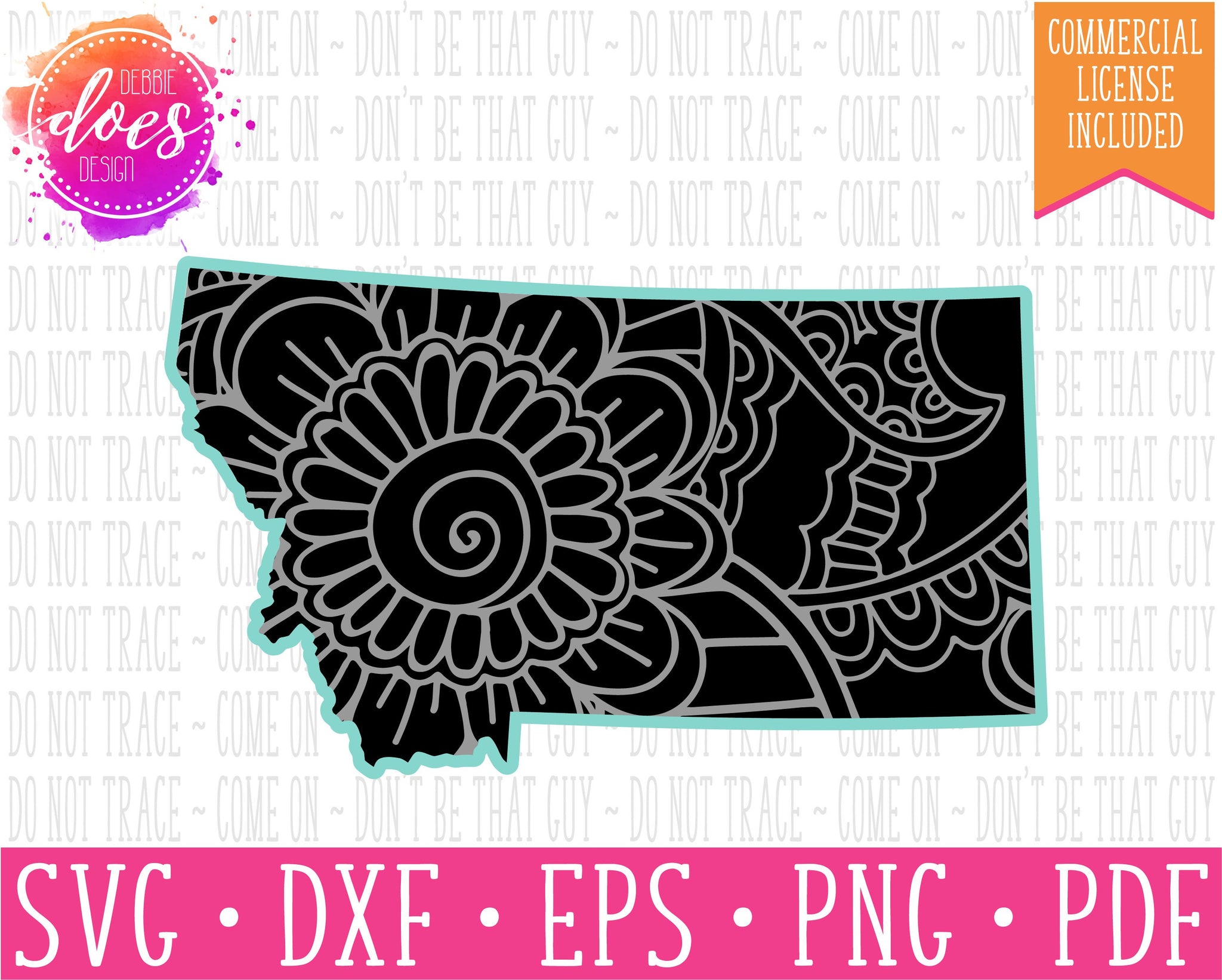 Download Paisley Mandala State Montana Svg File Debbie Does Design