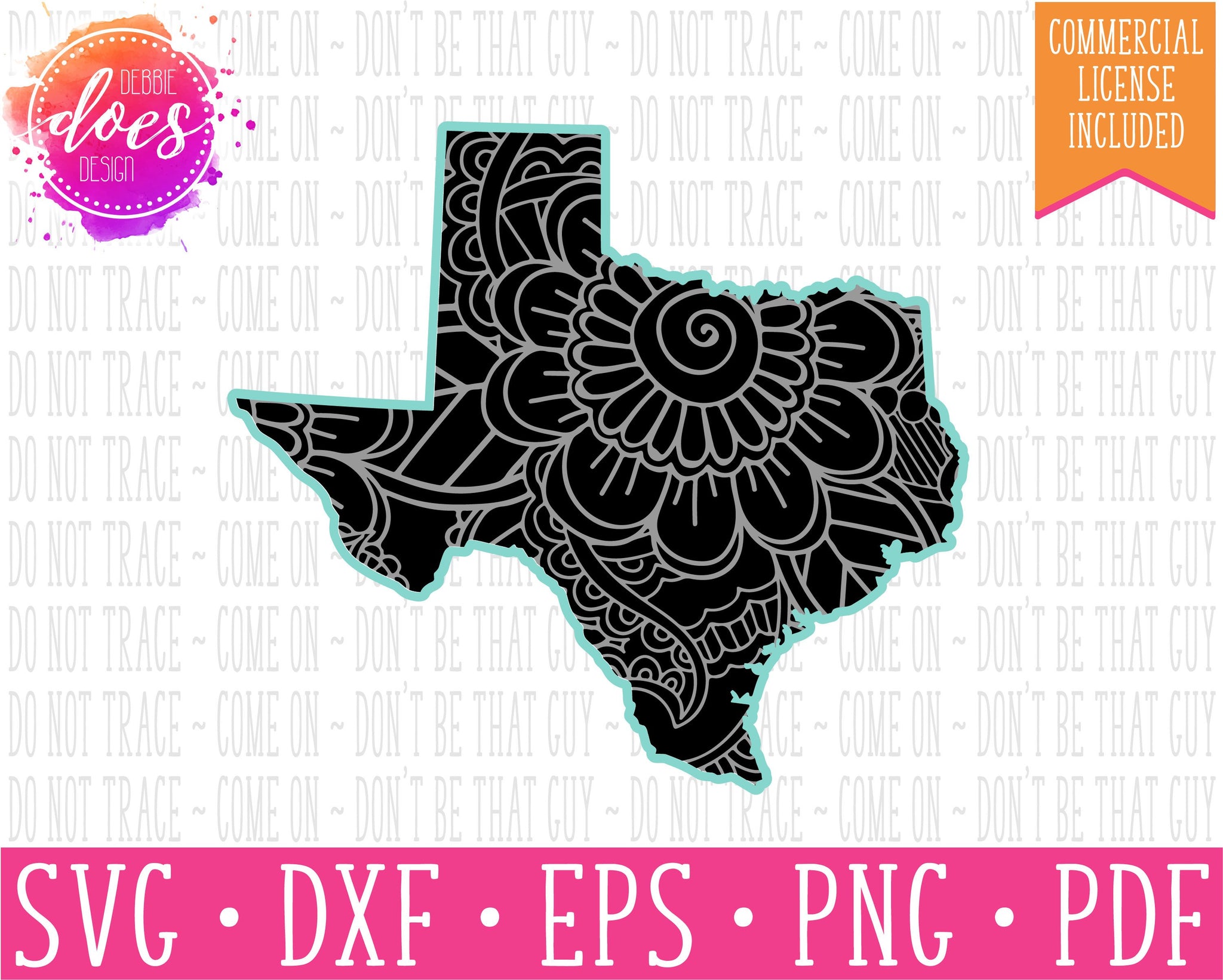 Download Paisley Mandala State - Texas - SVG File - Debbie Does Design