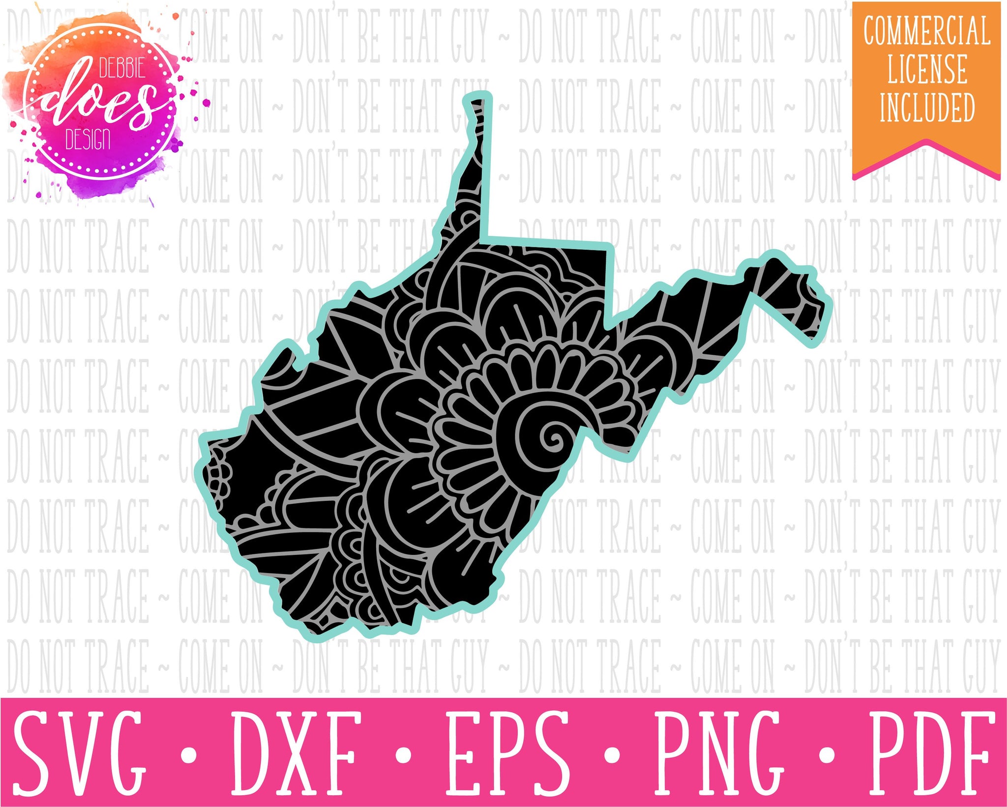 Download Paisley Mandala State West Virginia Svg File Debbie Does Design