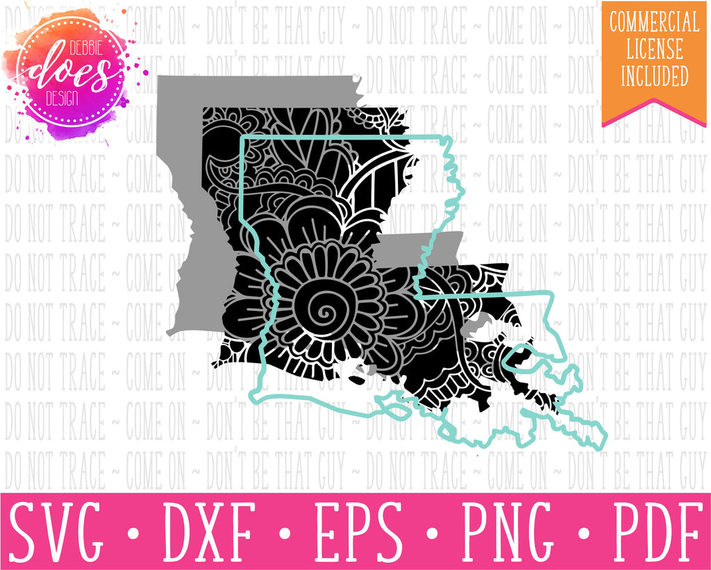 Download Paisley Mandala State - Louisiana - SVG File - Debbie Does ...