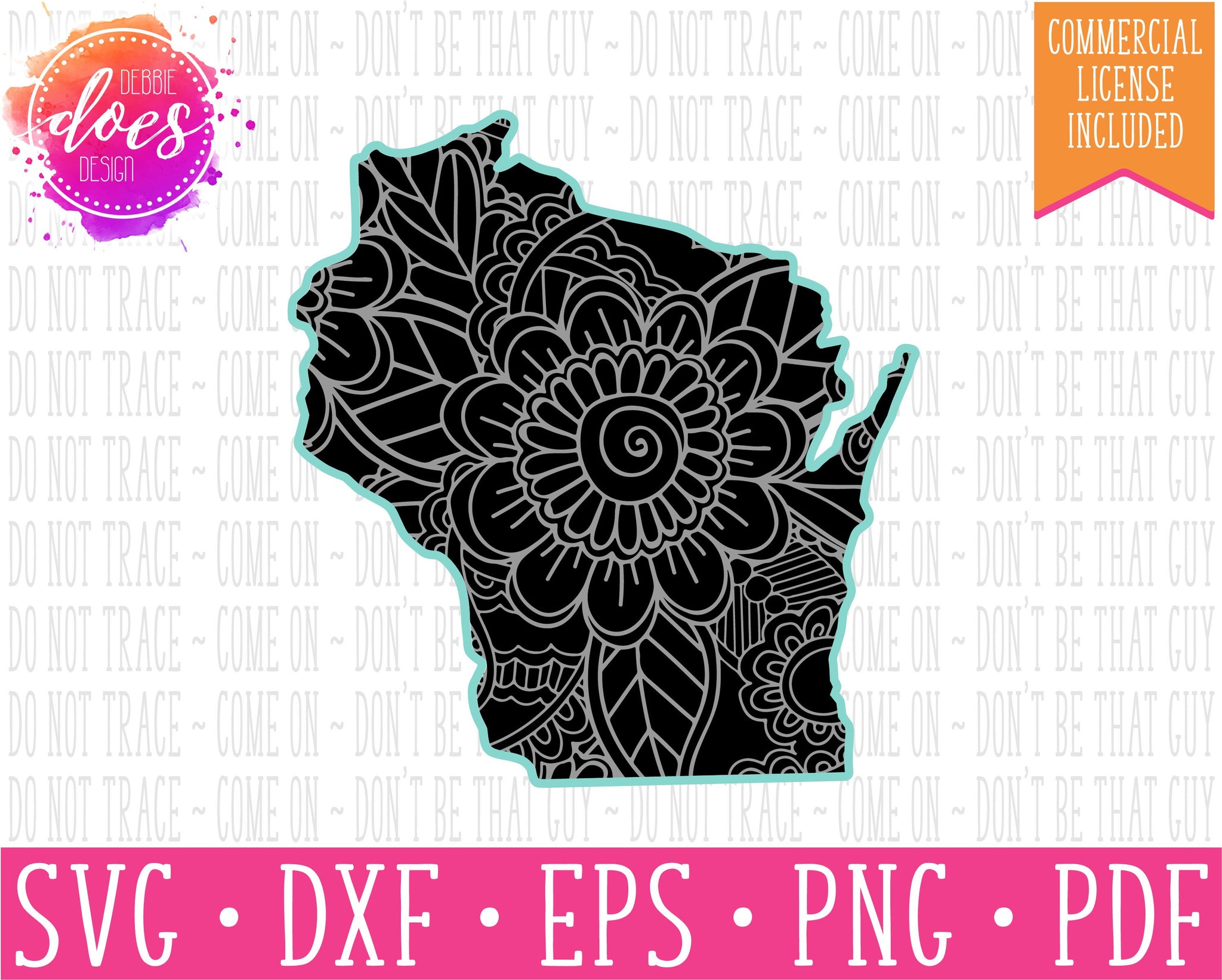 Download Paisley Mandala State - Wisconsin - SVG File - Debbie Does ...