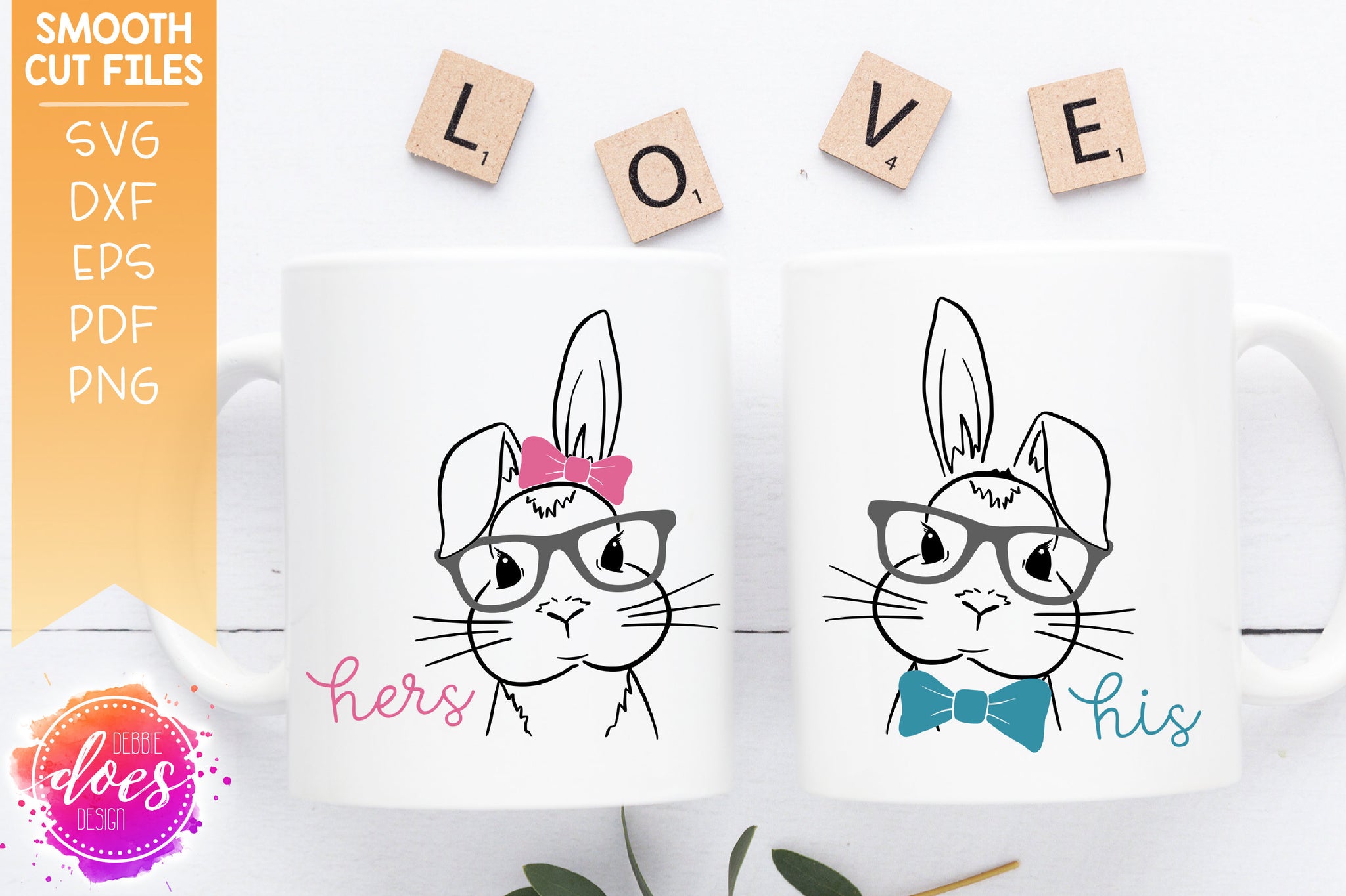 Download His Hers Nerd Bunny Svg Files Debbie Does Design