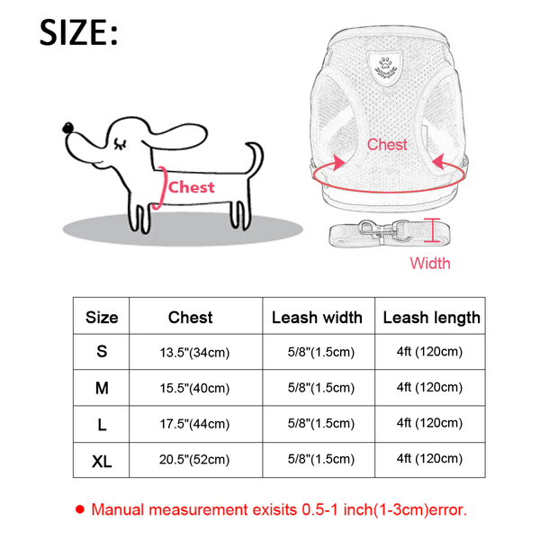 Cat Harness and Leash Set Reflective Kitten Puppy Dogs Jacket Mesh Pet Clothes For Small Dogs Pet Chihuahua Yorkies Pug - DealStunner.com