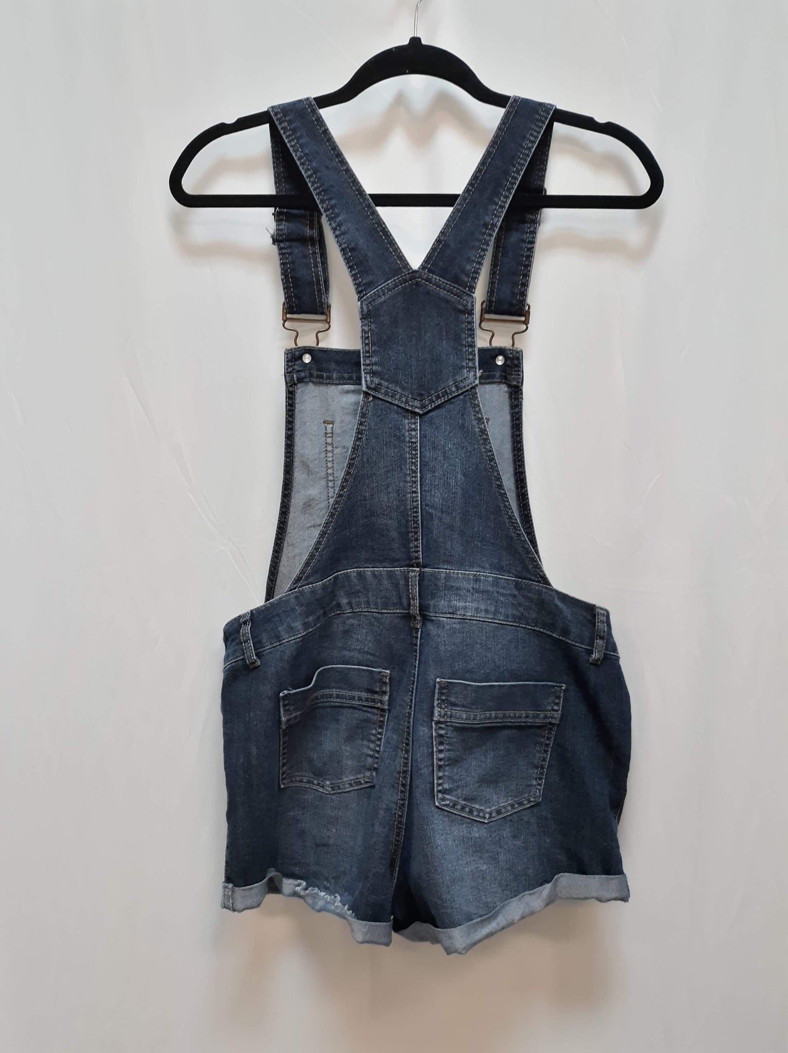 blue spice overalls dress