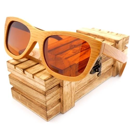 Sunglasses Brown Lens Natural Handmade Bamboo Sunglasses UV400,Mirror,Polarized